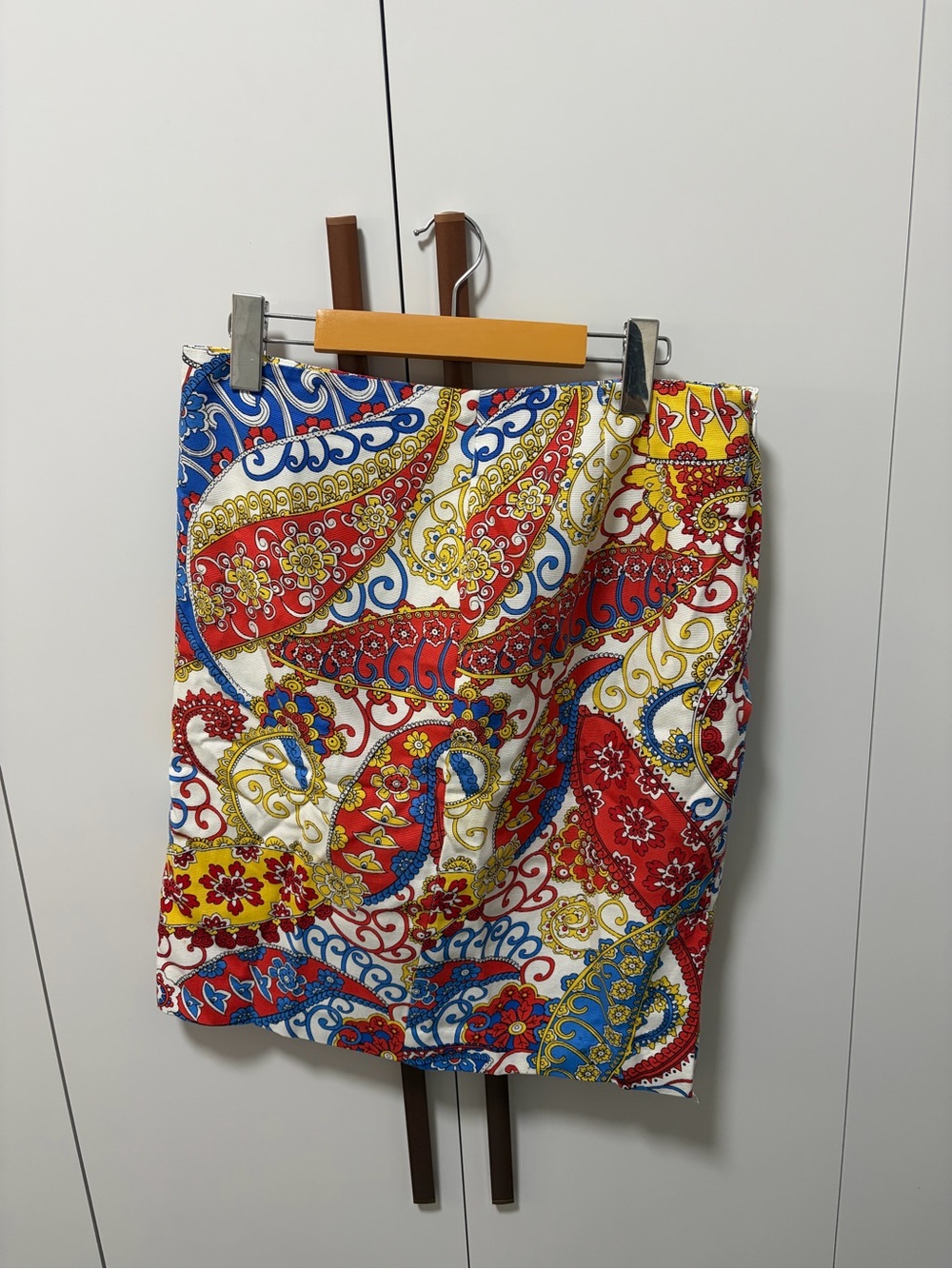 Talbots Paisley Midi Skirt - Red, Blue, Yellow
